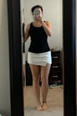 I originally ordered a small but they were a little too cheeky! Returned for a medium and they are perfect. Not too short and not too tight but still perfectly form fitting. Can't wait until it's warmer and I can wear them!! - Jazmine B.