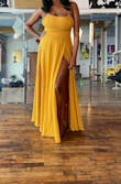 I got this dress for a photo shoot. As soon as I saw it, I knew I needed it! It fit well. I am pretty busty but the adjustable straps helped some. It was very comfortable. I love the back and the slit! Definitely happy with this purchase! - Jessica R.