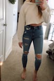 I like these jeans 10x more than I thought I would. They're super stretchy and comfortable! But they still have that "real Jean feel". They're a little short on me but that's to be expected (almost all pants are - I'm all legs). I'm typically between sizes 27 & 28 and kept the 28. - Lauren B.
