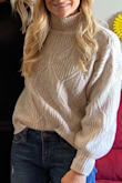 I absolutely love this sweater! It is the perfect length, not too short at all and the neck area is comfortable. I love the cuffed sleeves with relaxed fit. Would only size down if I wanted it to be more cropped. - Kristin F.
