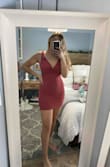 I loved the style of this! It was a little extra snug, and definitely showed every last curve you have on your body, maybe sizing up wouldn't have done so! - Kara W.