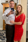 I received so many compliments on this dress. I wore it to a Valentine's dinner. It fit well through waist and hips and hit just above my knee. I was concerned the shoulder would slip so I used double sided tape to hold in place. I am glad I bought the dress and look forward to the next time I can wear it. - Linda P.