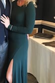 This dress is heavier than expected which makes it perfect for cooler weather. It does not feel heavy on. The material is very soft. I ordered a small and actually ended up wearing it to a wedding and then again a year later during my baby shower at 35 weeks pregnant. - Kelsey H.