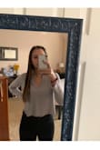 I love the neckline!! Thin material, loose fit, great sleeve length. Love wearing this as a nice cropped top with a fun jacket - Emme M.
