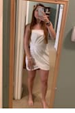 The neckline gives me 80's vibes and I love it!! Rides up when you walk but still a great dress for a fancier event!! - Emme M.