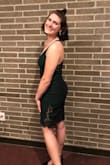 The material is SO comfortable. It hugs all the right places and is super flattering. I usually have such a hard time finding dresses that are long enough for me, but this one is the best. Color is super beautiful (not shown well in this photo) and the lace is a great accent. 11/10 would recommend!! - Claire J.