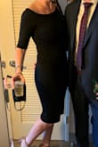 I was hesitant to buy because it was last minute but y'all. This dress is FIRE! So comfortable and hugs in all the right places. Great length and sleeves stayed put all night. Can't wait for an excuse to wear it again. - Haley F.