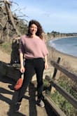 Love this sweater. Pretty color and sexy! - Amber S.