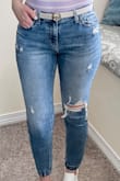 I ordered these jeans because of the reviews and because they were $30 off. I also really like the light distressing. I normally wear a size 3, but sized up to a 5 per other reviews. I ended up exchanging them for a size 7. 4 stars bc the sizing is way off. - Kourtlyn H.