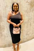 Fits great! Loved that it hit at the ankle, very flattering. Was nervous as I am a bit on the petite side, but it looked great with a pair of heels! Love, love, love, this dress - Brianna C.