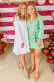 Wore this dress to my friends' bridal shower and I got so many compliments! So cute and you can wear the straps off the shoulder or all the way up. Love it! - Amanda W.