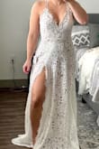 Loved the fit and style of the dress. The lace was a heavier fabric but gave it the weight it needed. The body suit was great. I just know that after a night of drinking and dancing that dealing with a body suit all night would have driven me nuts. - Leena S.