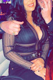 This bodysuit is so pretty I am a 34DDD and it was a bit tight but I didn't have to wear a bra which is great and not see through on the boob area. Just short and that's where it was a little tight. But looked amazing - Blanca H.