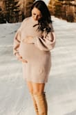 I bought this dress for my baby shower & used it for maternity photos also! 
So comfy & a perfect fit for my growing belly, I just sized up one! - Samantha G.