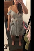 Not the best fit. A little snug for a large. I think the dress is very cute though. Nice material. - Teresa Q.