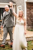 I ordered this dress for our back yard wedding in July! We had a micro wedding and I wanted to wear my wedding dress for pictures and then have something comfortable but still look bridal for the reception! This dress was perfect! It was a little big in the chest but I had it altered! I loved it! - Margaret