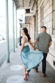 This skirt is everything I wanted it to be! Wore it for my engagement shoot and it looked fabulous, especially with the wind! I've gotten so many compliments on it too. Just waiting for an occasion where I can wear it again! It does wrinkle easily and isn't the most forgiving in the mid section but its easy to make it work. - Michelle L.