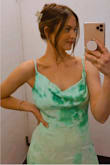 I wore this on my recent bday trip to Palm Springs! The colors are sooo beautiful. It is more on the looser fitting side then fitted but so comfy and feels expensive! - Amie A.