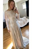 I ordered this dress for my rehearsal dinner and it fits perfectly! It's heavier than I thought and really amazing quality! I love the lace and how the slits fall while wearing it :) I ordered a small and it fits like a glove! You won't regret it! - Stephanie C.