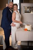 I ordered this jumpsuit for my micro-wedding in October. It was the perfect glam-casual piece for my restaurant ceremony and reception.
I paired it with nude heels and a leather jacket and my Gramma's pearls, perfect mix.
I did need to get it hemmed but that's to be expected for a shortie like me and the straps shortened due to my itty biddies, but overall it was a perfect choice for my day - Siobhan M.