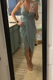 This dress is sexy! There were no model pics when I bought this so I wasn't sure how it would fit. It feels like butter on, but was a little too revealing up top for me. Made it feel sexy, however, was too sexy for what I needed it for (outside casual wedding). - Christa L.