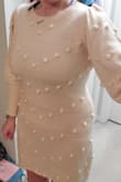 I wanted to order a size Large as I have lost 70 lbs and still trying to learn which is the right size for me. I loved this dress instantaneously upon first seeing it. When I went to order Medium was all that was left. but I felt I had to have it. I checked with the Lulus agent and she said this dress would work for my measurements.  I still feel I don't look as good as the model in the picture, but it is my motivation to keep working hard on my weight loss journey and I cannot wait to wear it at Easter in a few weeks. - Angela R.