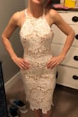 I really liked this dress even in person, but when I put it on it was way too loose in the chest. The bottom of the dress fit though, so another size would not have solved it. I got an XS and I don't think it's offered in XXS, but again that would make the bottom too tight I would think. There's no way to adjust the top either, so unfortunately had to pass on this dress. - Maddie N.