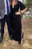 I loved this dress!! I wore it to a friend's wedding and got so many compliments. It was also really comfortable. It was a little long on me (I'm 5'2") but other than that it fit perfect! - Julia C.