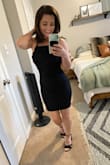 This dress is super cute. I'm pretty short so I need a dress that is fairly short in order for it to fit me properly. This one landed on my mid-thigh area which is exactly what I was looking for. The scallop detail on the top was so cute and the back of this dress is super sexy. Recommend it. - Ronny C.