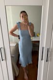 I literally never write reviews, but I love this dress so much that I had to! The fabric is really lightweight and such a pretty color. I can't wait to wear it to a wedding in May! - Mary R.