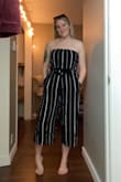 I love this jumpsuit! Great material, not sheer at all, comfortable elastic waist, great top elastic too. Doesn't pinch at the armpits. I can't wait for the warmer weather to come around!! - Steph C.