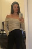 I had read reviews saying this material was thin. I respectfully disagree, I can actually wear this sweater without a bra! Keep in mind I do have a smaller bra size, but just overall I am so happy with this purchase. So cute and the material is of great quality. - Emily M.
