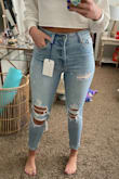 These are the best jeans I've ever put on. I have a hard time finding ones that fit with enough stretch because I have wide hips. These mold to my body and feel like butter. But they don't look thin and cheap either. I got a size 5 and am usually either a 5 or a 7. - Rachel G.