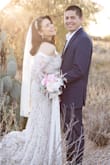 This dress was beyond beautiful in person. I purchased this dress to take our engagement pictures and I got compliments from strangers throughout the day. 

Perhaps it was just my dress, but we has issues with pulling up the zipper, as it kept getting stuck. Other than that, I would recommend this dress. - Melissa A.