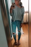 I love these jeans! They fit me perfectly and hit at the right place on my hips. Very comfortable and I've gotten so many compliments so far. - Cassandra L.