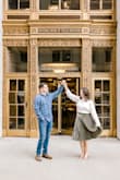 I wore this skirt for engagement photos in December and it was perfect. I love the subtle shimmer. It would be perfect for a holiday party! - Shelbi L.