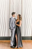 I wore this dress for engagement pictures and I LOVE it! The slit in the leg is super sexy and the adjustable straps were great. If you have a large chest, this dress is difficult to wear, but I found a sticky bra on Amazon and I trimmed it to work for me. I can't wait to wear this dress again! - Shelbi L.