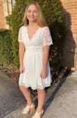 My 14 year old granddaughter looked stunning in this beautiful dress for confirmation - very well made - it more than met my expectations- very prompt delivery. - Jill H.