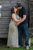 I wore this dress for our engagement / pregnancy announcement photos and it matches our wedding colors perfectly. Super comfy and cute with some wedges! Flowy but hits your curves in all the right places. Would pair well with a cute little denim jacket. I also bought the red one. - Katrina S.