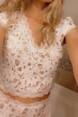 This top/skirt is sooo pretty. I plan to wear it to my bridal shower in the fall. It is very long, will need some high heels, but so worth it! - Leslie H.