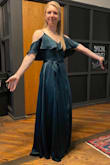 This dress is beautiful, so flattering and comfortable. The medium was a bit long (I'm 5'7), even with heels, but it didn't bother me. Lots of compliments too! - Emily M.