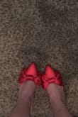 Bought these for graduation and they are so comfortable! Super cute kitten heels! They are such a statement but low heeled so you can wear them for a long time! Do have a little bit of a pink tint but still are red. - Alexis W.