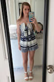 Love it! Perfect vacation romper! Fits perfect! I do need help to get it zipped & unzipped. So keep that in mind when heading to the bathroom! Fully recommend! - Jessica B.