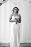 I love love my dress. It was love at first sight. First I order a Large. To me it was way too big. I changed it for a medium then the medium was too tight. So last minute I had to change it back to a large and just have my tailor to fix it. My dress was perfect. At my wedding everyone was shock to see how beautiful and amazing I looked. - Janice J.
