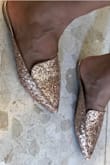 I love the sparkles in these. Makes running errands a bit more fab. 
I ordered an 8.5 but usually wear 8. I should've ordered a 9, I feel my feet are almost at the end of the shoe. Also being pointy I think it would be more comfortable. 
Since these are not made to walk long distances they are ok, but would definitely order one size up - Marirl P.