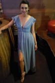 I had been looking everywhere but could not find the perfect dress to wear to my friends semi formal beach wedding. I saw this dress by mistake on Google and instantly fell in love. I was really nervous about the length but this dress made it all the way to my feet and still felt long with heels on.
The slit in the front is sexy and the cleavage line was just enough. If you are debating about buying this, I'd say go for it! I'm so happy that I did!! - Keesha G.