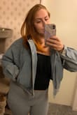 Perfect oversized crop fit. My new favorite denim jacket. Material is not too thick. Very comfortable. - Haley C.