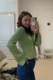 Got so many compliments on this top! This sage green color is also so popular right now and great that it can be worn two ways! I think it would be cute paired with a lace bralette - Tracey T.