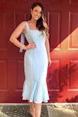 I ordered this dress for a wedding and it fit so well! I ordered a small. I received lots of compliments on it, and it was very comfortable. Such a cute color, style, and is perfect for a wedding or special occasion! The material is soft too! Such a great dress. 11/10 recommend! :) - Arianna T.