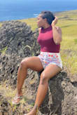These shorts have stretch to them that truly fit just right. They are easy to wash and still kept their bright color! Such a statement with these. - Makeda W.